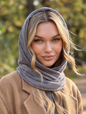 Женский капор Michaela из велюра двойной серый фото