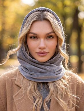 Женский капор Michaela из велюра двойной серый фото