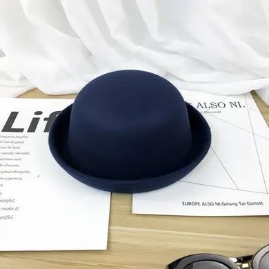 Шляпа Котелок темно-синяя фото