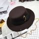 Шляпа женская Канотье Calabria с металлическим декором и цепочкой коричневая, Нет в наличии, Коричневый, One Size