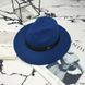 Шляпа унисекс Федора с устойчивыми полями и лентой синяя (электрик) фото