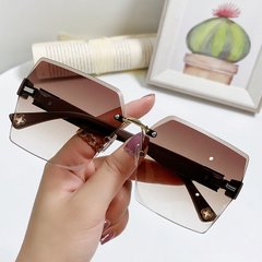 Солнцезащитные очки без оправы Section градиент коричневые фото