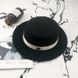 Шляпа унисекс Канотье с устойчивыми полями и белой лентой черная