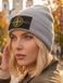 Шапка унисекс Stone Island Compass Logo Patch с отворотом серая, Серый, 54-60