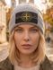 Шапка унисекс Stone Island Compass Logo Patch с отворотом серая, Серый, 54-60