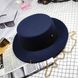Шляпа женская Канотье Calabria с металлическим декором и цепочкой темно-синяя, Нет в наличии, Темно-синий, One Size
