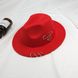 Шляпа унисекс Федора с устойчивыми полями, кольцами и подвесками красная, Нет в наличии, Красный, One Size