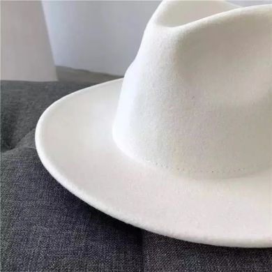Шляпа унисекс Федора с устойчивыми полями молочная фото
